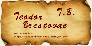 Teodor Brestovac vizit kartica